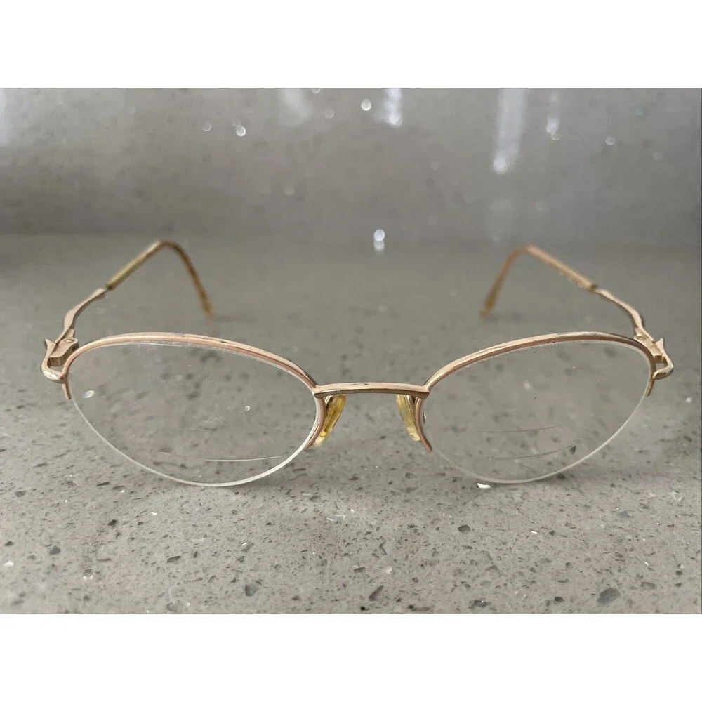 Lauren Hutton Eyeglasses Frames ONLY L065 Shell Flex Hinge 49-19-130 half rim